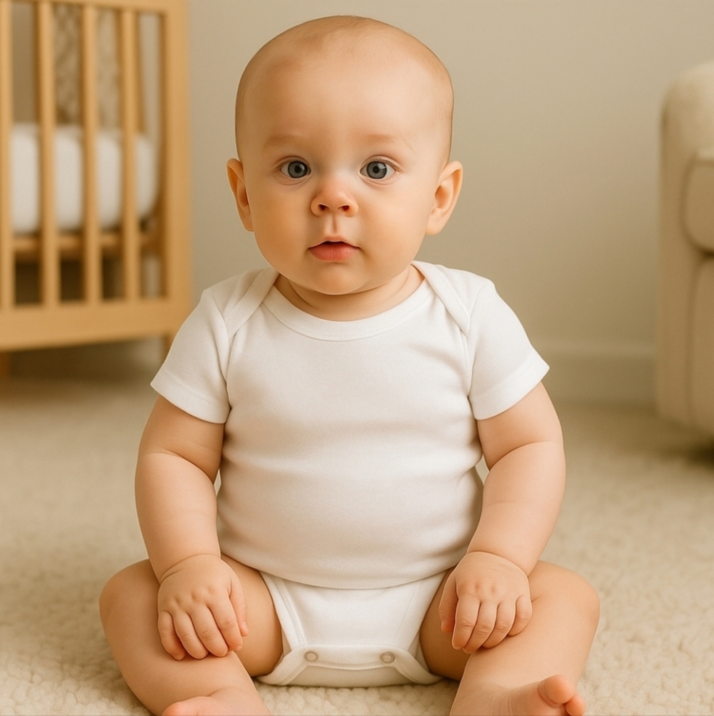 Set of 6 Gerber Organic Cotton White Short Sleeve Onesies | 0–3 Months - Picture 2 of 6